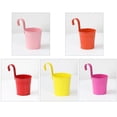 thumbnail image 3 of 5pcs Metal Hanging Flower Pots for Fence Balcony Garden with Removable Hooks, 3 of 7