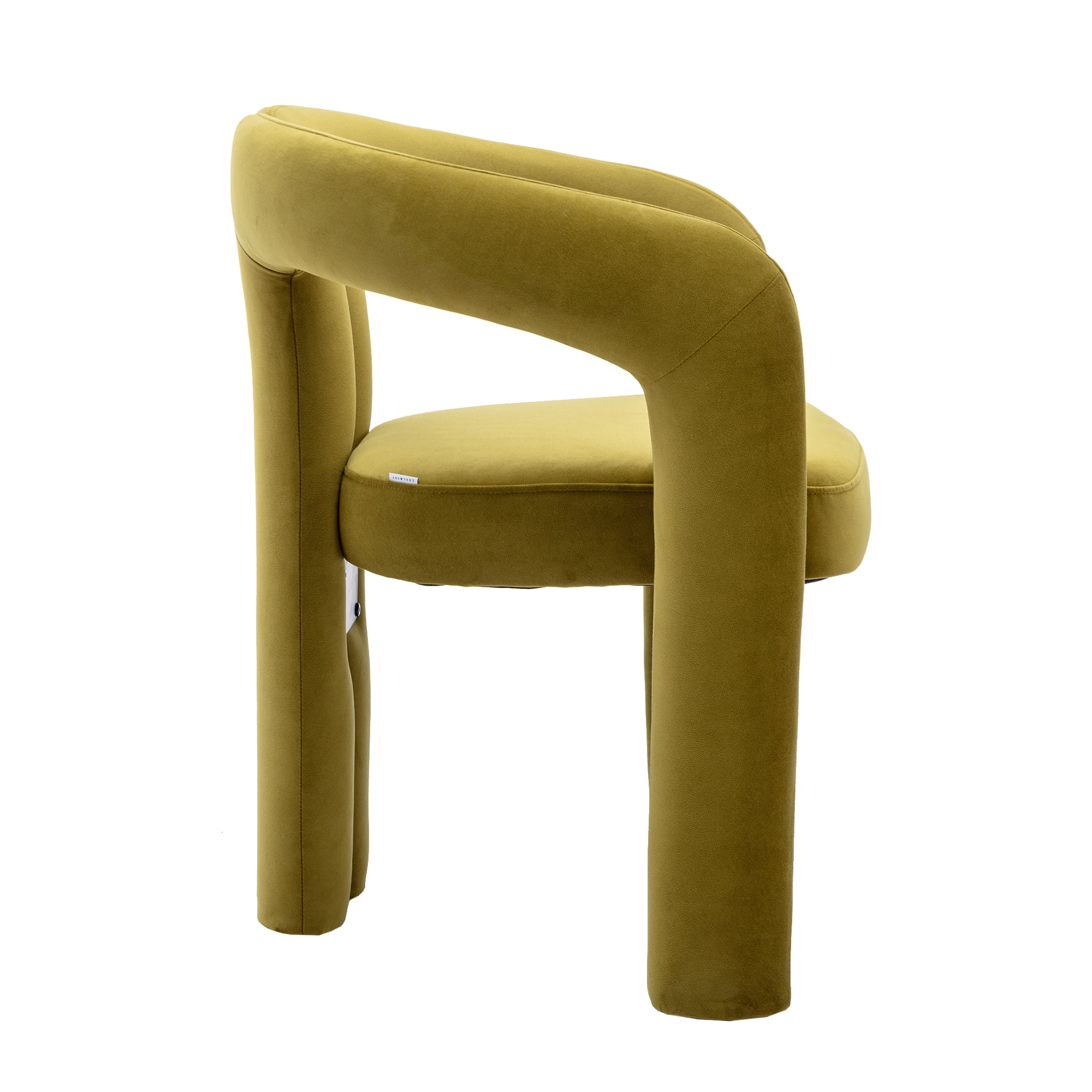 MAYEERTY Contemporary Designed Velvet Fabric Upholstered Accent/Dining Chair /Barrel Side Chairs Kitchen Armchair for Living Room set of 2 (Olive Velvet)