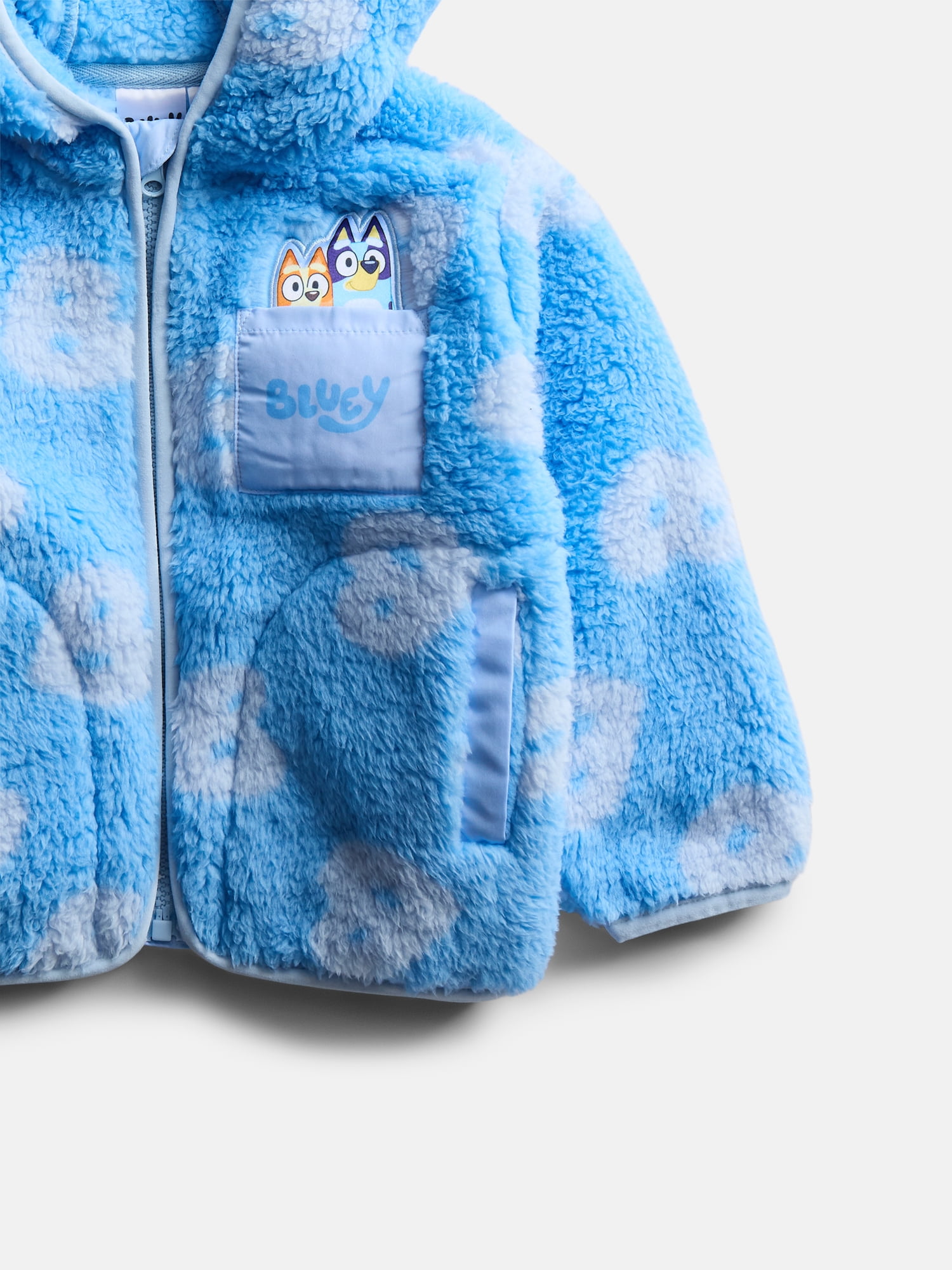 Bluey Toddler Girls Fleece Full Zip Hooded Jacket, Sizes 12M-5T
