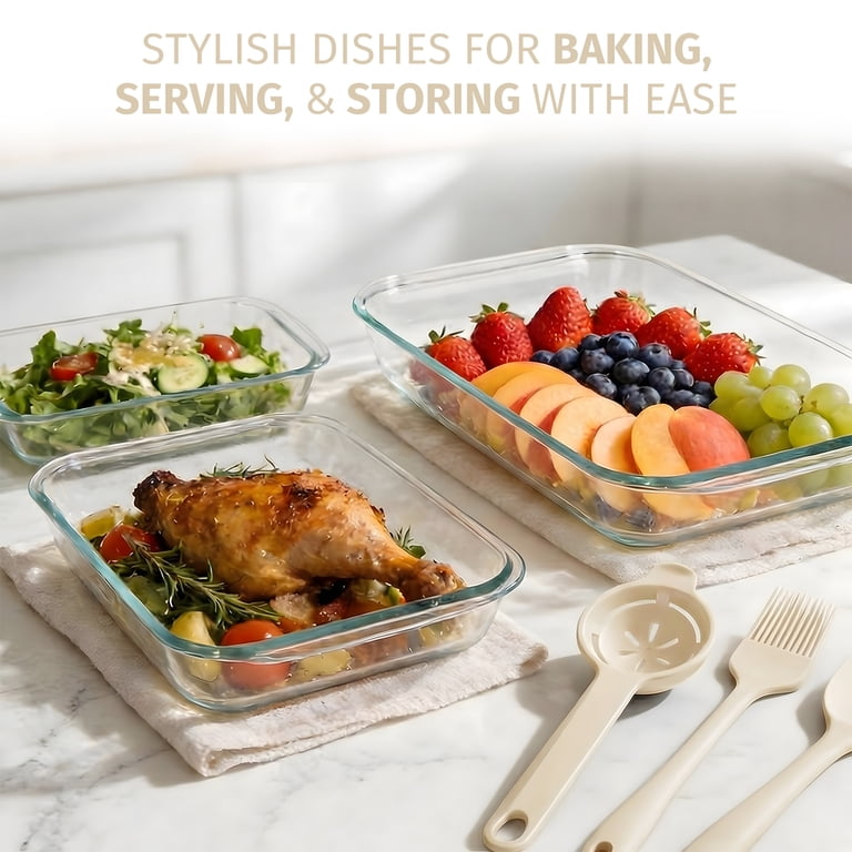 TAIMASI Deep Glass Baking Dish Set with Accessories, 11-Piece photo 5