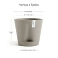 thumbnail image 2 of Ecopots Venice 2 Durable Modern Round Indoor/Outdoor Recycled Based Composite Flower Pot Planter w/ Water Reservoir, Taupe, 8", 2 of 4