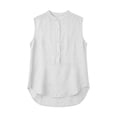 thumbnail image 3 of BUIGTTKLOP Womens Cotton Linen Tank Tops Basic Solid Business Casual Summer Sleeveles Shirts Loose Work Office Blouses, 3 of 7