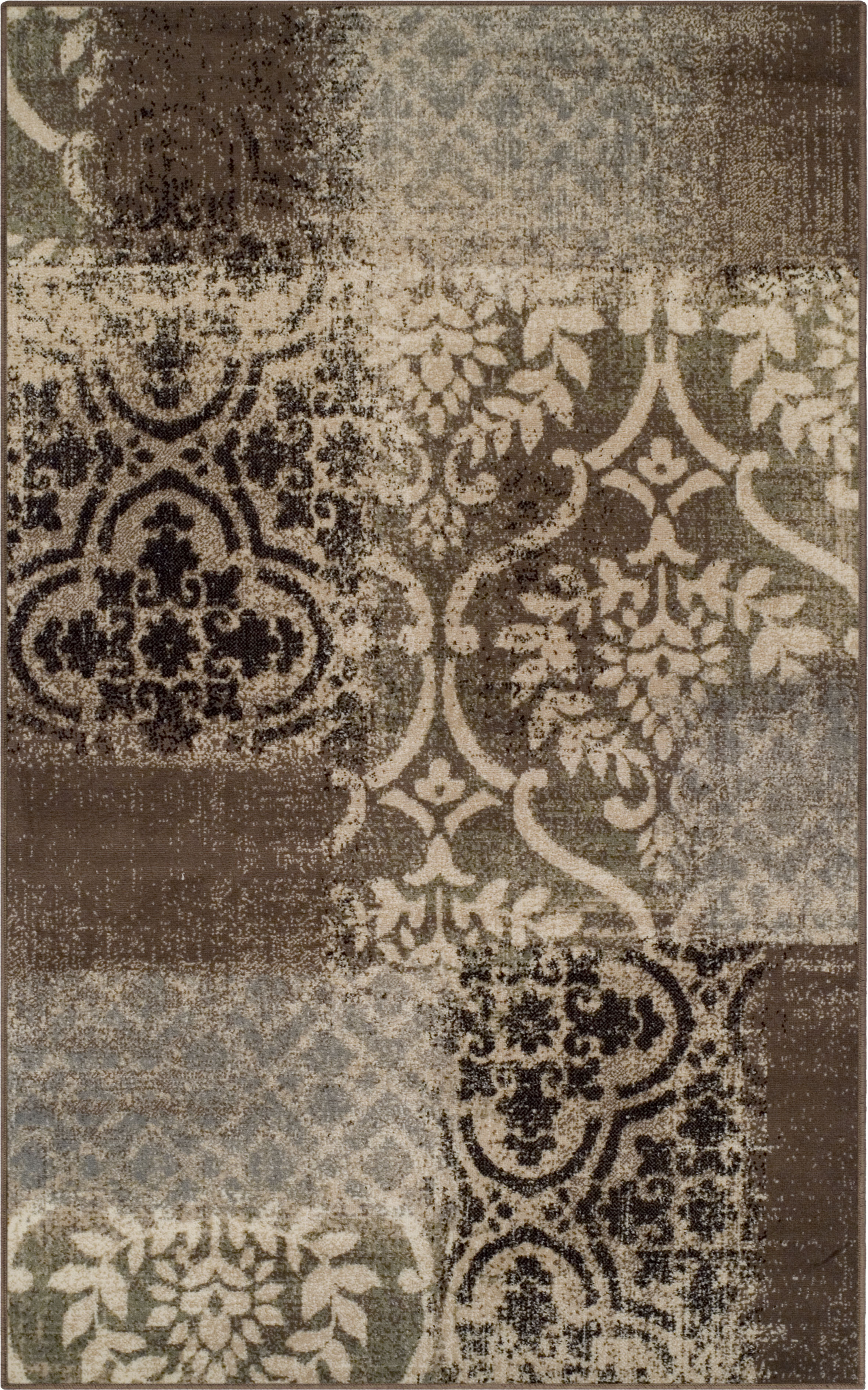 Superior Bristol Rustic Indoor Area Rug, Ivory Light Blue, 5' x 8