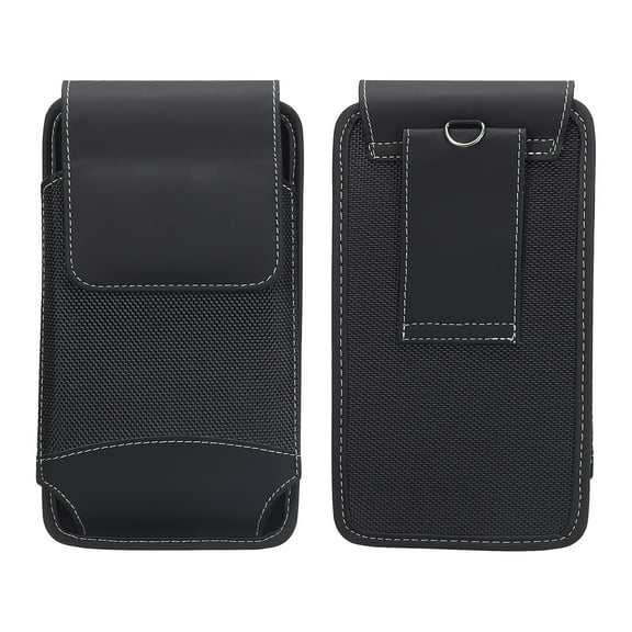Phone Belt Holder Case for 7.2" Cell Phones, Vertical Nylon Phone Belt Pouch, Black