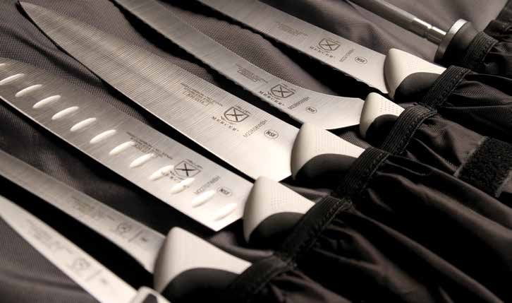 Mercer Culinary 8-Pc. Knife Roll Set - White Handle