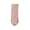 thumbnail image 2 of BLISSFUL STEP Women's Side Zipper Block Heel Ankle Boots Pink 5.5, 2 of 7