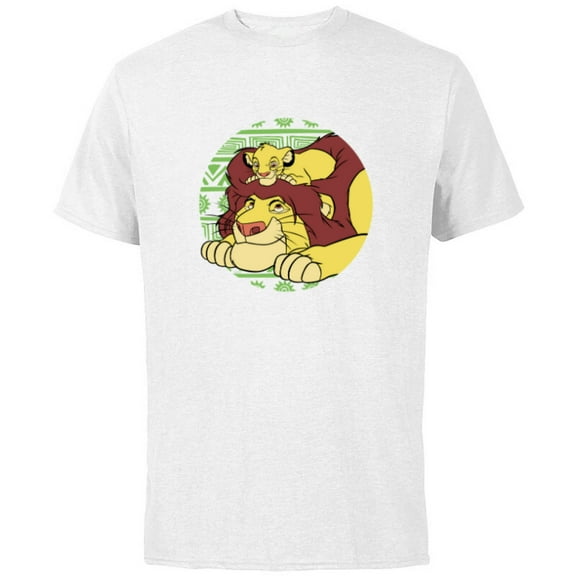 Disney The Lion King 30th Anniversary Mufasa & Simba Retro - Short Sleeve Cotton T-Shirt for Adults - Customized-White