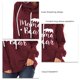 thumbnail image 4 of Sudadera con capucha para mujer Suelta Casual Cordón Elástico Jersey Con capucha Manga larga Estampado de moda Sudadera de color liso para mujer Rojo vino L, 4 of 5