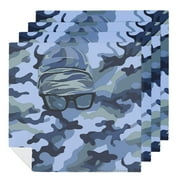 Leisuo Camouflage Print Polyester Cloth Napkin Reusable Gift Set of 6 6 PCS