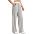 thumbnail image 5 of PInxai Sweatpants for Women Drawstring Elastic Waisted Loose Casual Workout Pants Comfy Trousers with Pockets,Gray,XXXL, 5 of 6