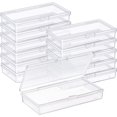 thumbnail image 1 of Gebildet 12pcs Small Clear Rectangular Plastic Bead Storage Containers Box Case with lid for Pills, Tiny Bead, Jewellery & Craft Items etc, 1 of 4