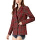 thumbnail image 5 of Chaqueta de mujer INSPIRE CHIC con solapa muestrera, doble botonadura, hombros acolchados, 3XL, roja y verde, 5 of 8
