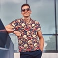 thumbnail image 4 of Balery Skull rock record artist Camisa Polo de Hombre con Estampado, de Manga Corta y Tejido Medio, Camisa Tipo Golf Polo-X-Large, 4 of 6