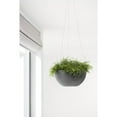 thumbnail image 3 of Ecopots Hanging Brussels Durable Modern Round Indoor/Outdoor Recycled Based Composite Flower Pot Planter, Dark Grey, 10.5", 3 of 4