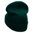 thumbnail image 2 of Paper Boat Embroidered 12 Inch Long Knitted Beanie - Dk Green OSFM, 2 of 5