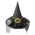 thumbnail image 2 of RUTAYY Girls Witch Hat Spider Web Mesh Veil Decor Pointed Top Wide Brim Halloween Party Hats Yellow, 2 of 4