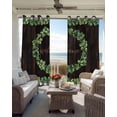 thumbnail image 4 of Spring Eucalyptus Leaves Blackout Curtains 96 Inches Long, Farmhouse Botanical Brown Wood Thermal Insulated Black Out Curtains, Darkening Window Curtain for Bedroom Living Room 52"x96" 2 Panels, 4 of 9