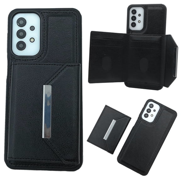 Allytech Detachable Magnetic Wallet Case for Samsung Galaxy A13 4G, 2 in 1 Slim Thin Wallet Case with Credit Card Slots, Shockproof Premium PU Leather Kickstand Cover Case - Black