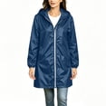 thumbnail image 4 of Enjoytime Rain Coats for Women Waterproof Hooded Long Rain Jacket Outdoor Travel Lightweight Windbreaker, 4 of 8