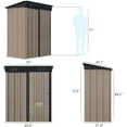 thumbnail image 2 of 5x3 Ft Storage Shed, Steel Outdoor Tool Sheds with Hinge Door and Vents, Metal Vertical Sheds, Strong Shed for Garden, Patio, Brown(Brown-5' x 3'), 2 of 8