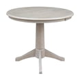 thumbnail image 4 of Round Top 36" x 36" Solid Wood Pedestal Dining Table in Washed Gray Taupe, 4 of 6