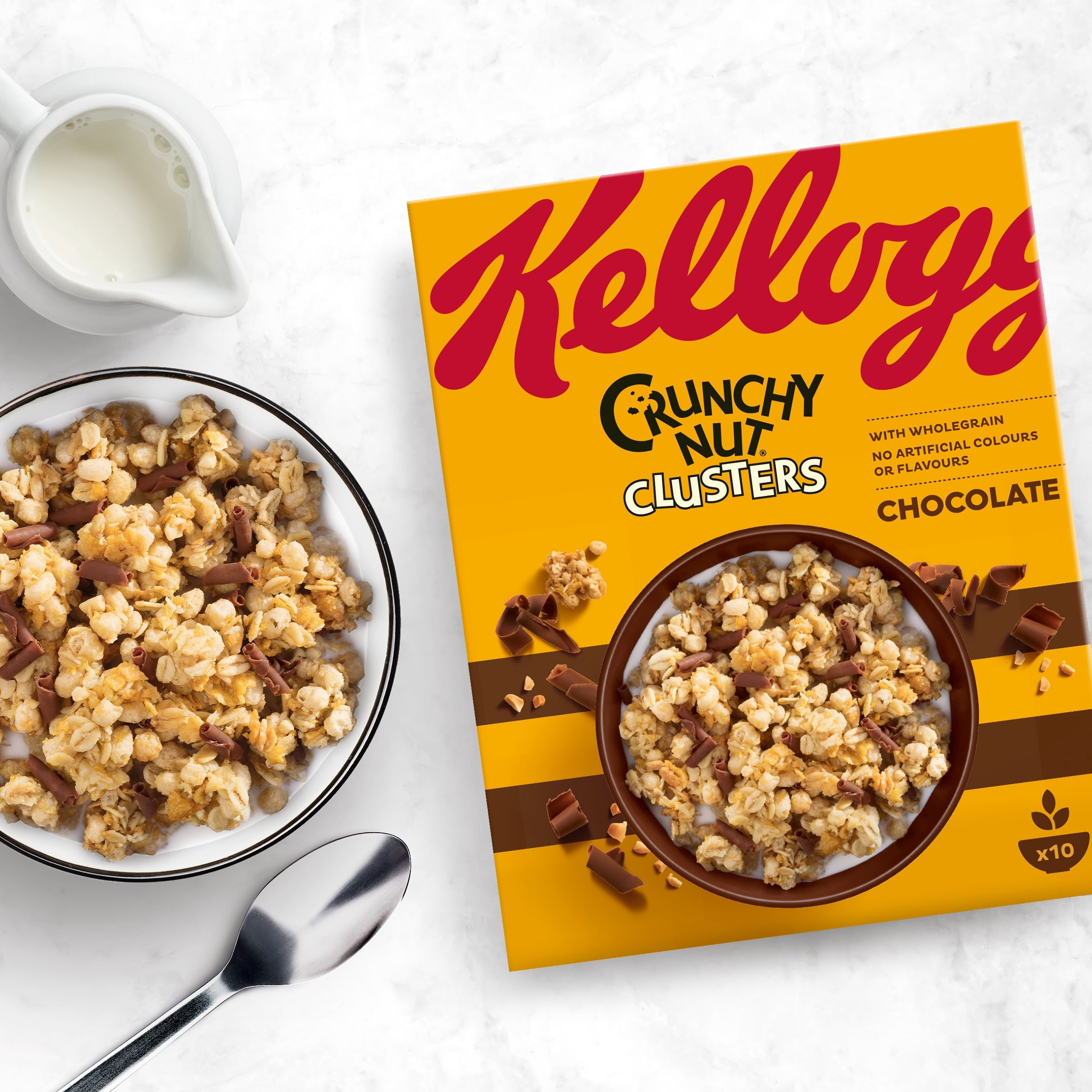 Kellogg's Crunchy Nut Chocolate Clusters Breakfast Cereal 400g, Imported from Britain