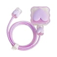 thumbnail image 1 of es Funda protectora para cables, funda protectora Accesorios para cables de datos Datos USB Amor Púrpura perfke Protector de cable de bricolaje, 1 of 9