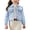 E028-Light Blue, variant on Girls' Retro Basic Distressed Long Sleeve Single Breasted Cropped Denim Jacket Collared Casual Sports Jacket