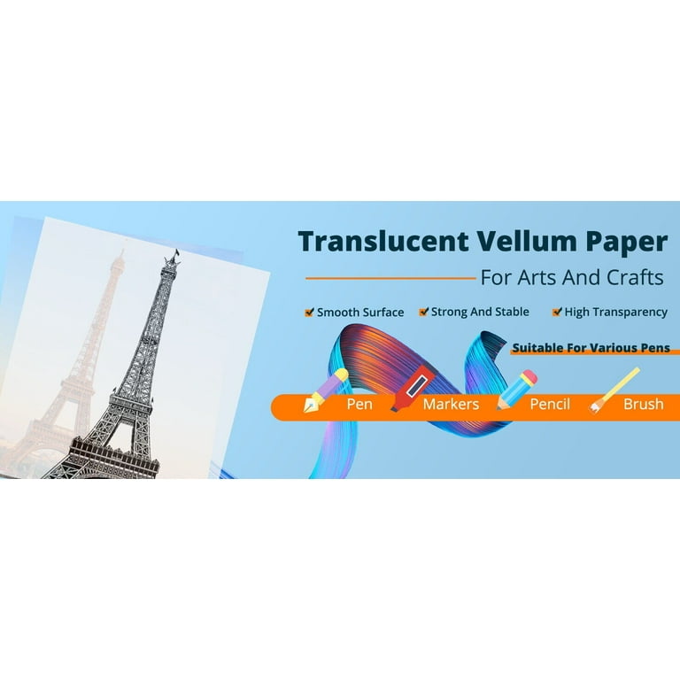 100pcs Translucent Vellum Paper, 5x7 Inch Tracing Comoros