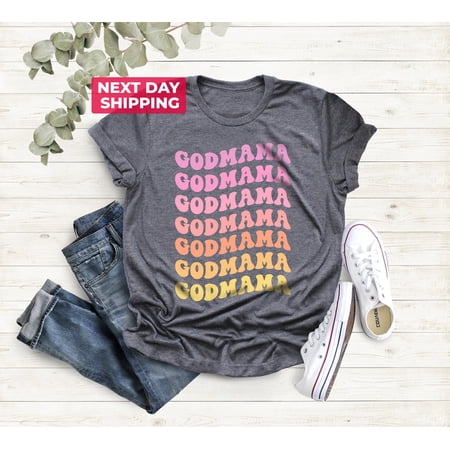 Retro Godmother Shirt for Mother s Day Cute Godmama Baptism God Mother Proposal Godmom Gift Godmother Gift from Goddaughter All Size S-5Xl