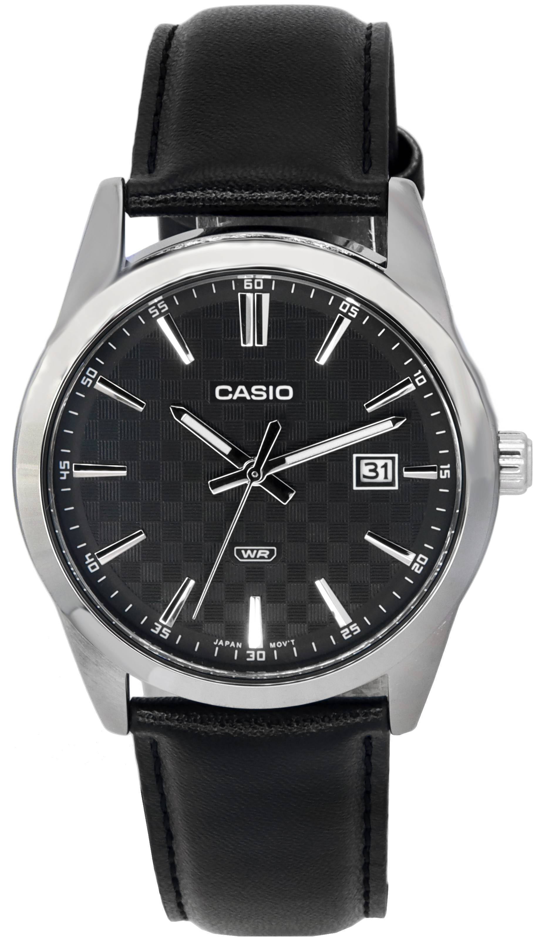 Casio Analog Leather Strap Black Dial Quartz MTP-VD03L-1A MTPVD03L-1 Watch - Walmart.com