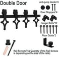 thumbnail image 5 of CCJH 6.6 FT Sliding Barn Door Hardware Track Kit & Barn Door Floor Guide Heavy Duty Sturdy Smoothly and Quietly Fit Max 19.8" Wide Door Double Door Hanging Rail, 5 of 5