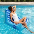thumbnail image 3 of Big Joe Captain's Float No Inflation Needed Pool Lounger, Ripple Blue Double Sided Mesh, Quick Draining Fabric, 3 feet, 3 of 9