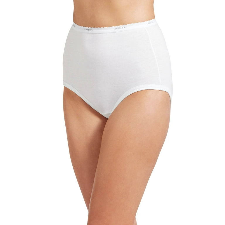 Jockey Womens Plus Size Classic Brief 3 Pack Underwear Briefs 100% Cotton  10 Lake Sky/emily Floral/sage Mint : Target