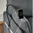 thumbnail image 4 of NEW 55" Oversized Chaise Lounge Chair Indoor with Ottoman and Storage , Comfy Corduroy Single Sofa, Upholstered Deep Seat Chaise Lounge with Pillows for Living Room, Bedroom, Apartment, Grey., 4 of 8