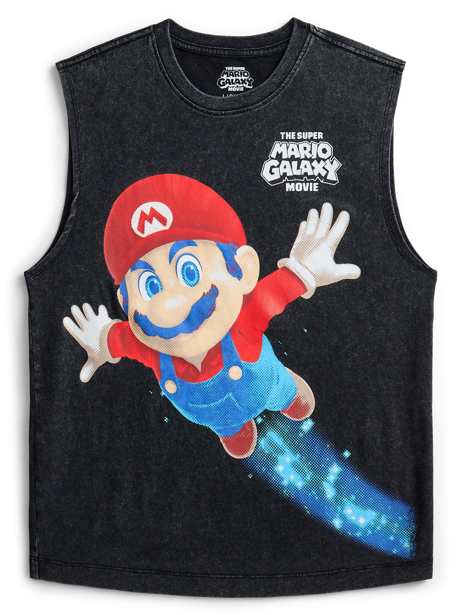 Super Mario Galaxy Movie Boys Mineral Wash Graphic Muscle Tank Top, Sizes 4-18
