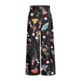 thumbnail image 5 of Arlun Floral Print Palazzo Pants for Women Summer Wide Leg Stretchy High Waist Flowy Pants 2026 Beach Vacation Bottoms Loose Comfortable Casual Trousers with Pockets 2-Black XXXL, 5 of 8