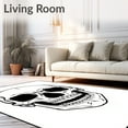 thumbnail image 2 of ODIKA 8'x10' Machine Washable Non-Slip Area Rug, Macabre Head Anatomy Yarn Embroidery Creation High Traffic Rug, Black, 735121, 2 of 7