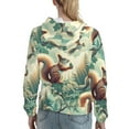 thumbnail image 7 of Kdxio Forest squirrel surreal Print Womens Oversized Hoodies Sweatshirts Hooded Pullover Tops Sweaters Casual-X-Large, 7 of 7