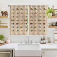 thumbnail image 2 of Ocean Fishhooks Kitchen Curtains Window Panels, Vintage Coastal Fishing Pattern Brown Insulated Window Treatment Curtain, Grommet Curtains for Bedroom/Living Room/Bathroom, 2 Piece 52"Wx63"L, 2 of 8