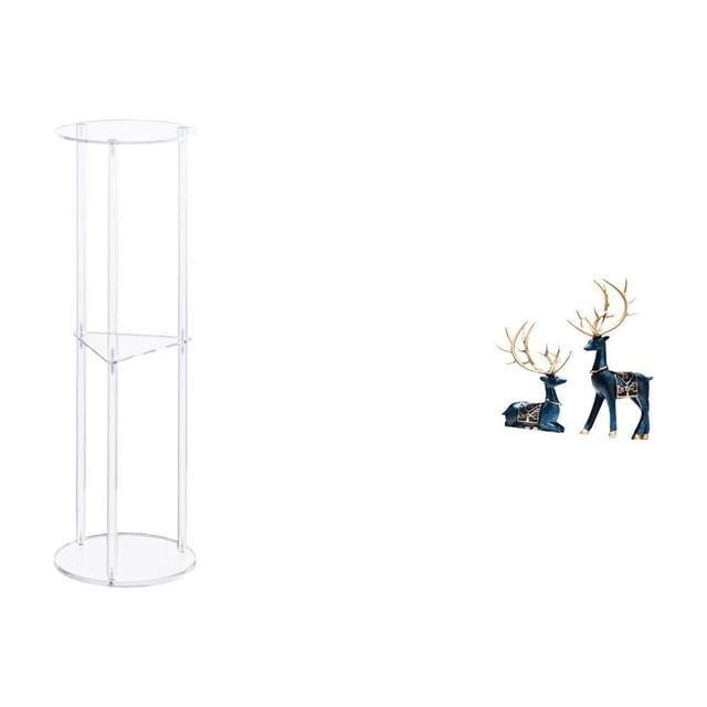 Juego De Mesitas Auxiliares Acrílicas Con Forma De Reno Para Decoración De Espacios Pequeños. Fácil Montaje. Incluye Figuras De Renos Para La Oficina O El Balcón.