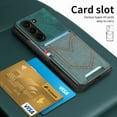 thumbnail image 5 of Back Case Compatible with Samsung Galaxy Z Fold 6, Classic Card Slot Back Anti-Scratch Support Magnetic Car Mount PU Leather + Denim + TPU Phone Case Cover for Samsung Galaxy Z Fold 6, Green, 5 of 7