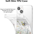 thumbnail image 4 of Floral Case for iPhone 15 6.1-inch,Clear Flower Case Slim Cute Cover for Girls Women,Transparent Soft TPU Bumper Protective Case with Reinforced Corners,Yellow Flower, 4 of 6