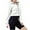White, variant on Crop Jacket with Hood, Womens 2025 Full-zip Hooded Sweatshirt Jacket Casual Solid Workout Sports Short Coat Outwear (Medium, Navy)