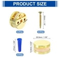 thumbnail image 2 of Uxcell 4Pcs Mirror Clips, Mirror Mounting Hardware with Screws & Anchors, Gold, 2 of 6