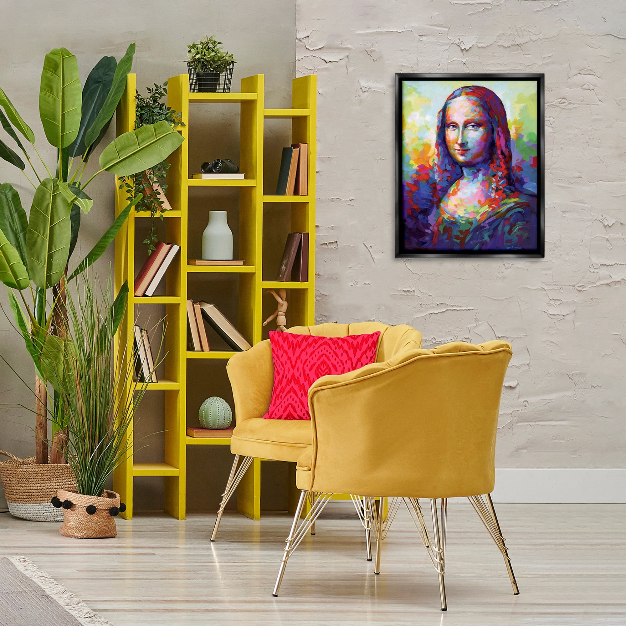 Stupell Industries Abstract Classic Painting Novelty Painting Black Floater Framed Art Print Wall Art, 17 x 21