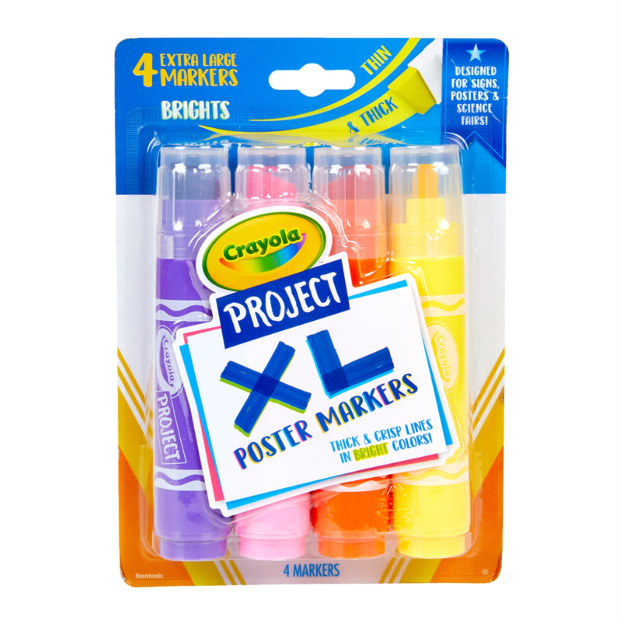 Crayola XL Black Poster Marker, Chisel Tip, School Supplies, 1