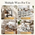 thumbnail image 5 of Nesting Coffee Table Set of 3, C-Shaped End Side Tables with Faux Marble Top and Metal Frame for Living Room, Industrial Sofa Snack Tables, White, 5 of 9