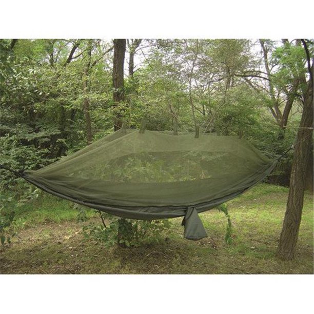 Jungle Hammock With Mosquito Net In Olive