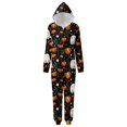thumbnail image 1 of Nvse-Halloween Print Family Matching Hooded Long Sleeved Zippered Jumpsuit Set Unisex Onesie Novelty Printed One-piece Pajamas Women Men Hooded Jumpsuits Adult Nightwear Romper Holiday Pjs, 1 of 4